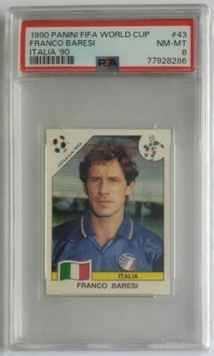 Copa Mundial de la FIFA 1990 Panini Franco Baresi Italia 90 #43 PSA 8 Foto 1 de 2