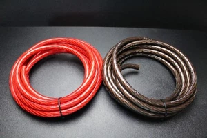 STÄRKE 0 DRAHT 5 FUSS ROT 5 FUSS SCHWARZ GLÄNZEND LITZE POWER BATTERIE KABEL AMP AWG AUTO - Bild 1 von 8