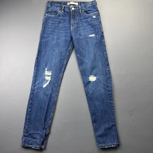 Levi’s 502 Jeans Boy's 16 Tapered Fit Distressed Blue Denim 28x30 Stretch Casual - Picture 1 of 16