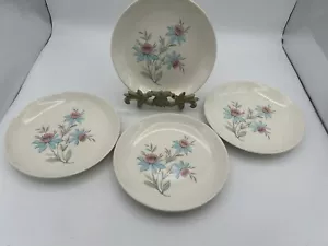 STEUBENVILLE Pottery FAIRLANE motivo floreale set di 4 piatti insalata dessert 7" - Foto 1 di 2