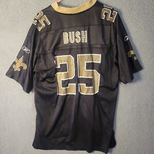 Reebok Reggie Bush #25 Men's New Orleans Saints Black NFL Jersey Size Large