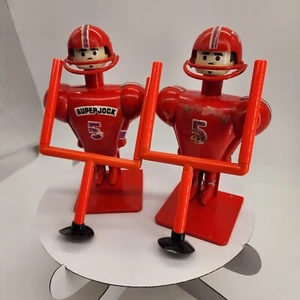 vintage red Super Jock Football Kicker pair with generic goal posts - Picture 1 of 13