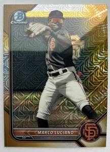 2022 Bowman Chrome Marco Luciano Gold Mojo Refractor Prospect #50/50 Giants