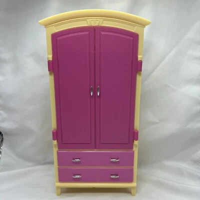 Barbie Living in Style Armario Armario Armario Casa de Muñecas Muebles Rosa Amarillo Foto 1 de 4