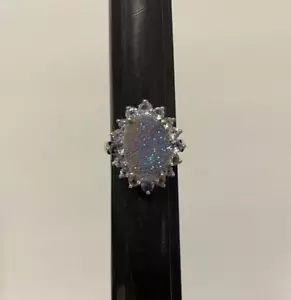 Nuevo anillo druso y amatista de plata esterlina 925 flor púrpura, talla 8,5, #144 - Imagen 1 de 10