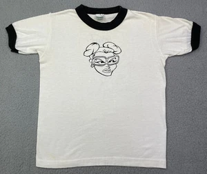 Vintage Cartoon Shirt Promo Youth Size Medium 1980s 1990s Ringer Girl Cartoon - Picture 1 of 14
