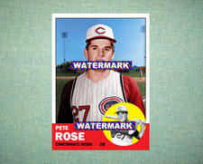 Pete Rose Cincinnati Reds 1963 Style Custom Baseball Art Card