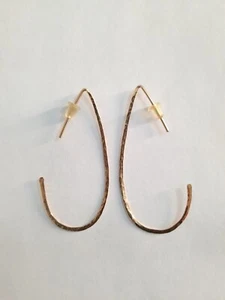 Gold Plated Hook Shaped Earrings - Picture 1 of 4