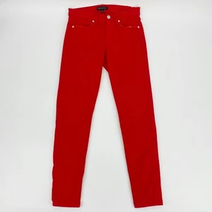 Banana Republic Womens Skinny Jeans Soft Stretchy Low Rise Red Sz 25 - Picture 1 of 5