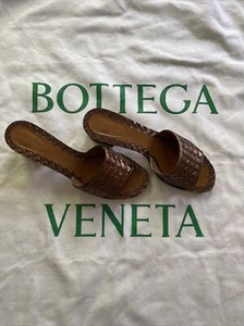 Bottega Veneta Leder Pantoffeln Gold Ravello Woven Gr.40,5 Nappa Slides Neu - Bild 1 von 9