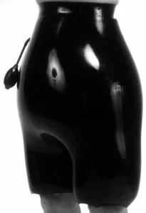New 100% Latex Rubber Black fashion shorts pants Suit Size XS-XXL aufblasbar - Picture 1 of 1