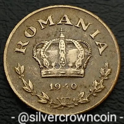 Romania Kingdom 1 Leu 1940. KM#56. 1 Dollar Coin. King Carol II. Corn. WWII. H - Image 1 of 4