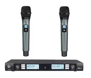 BRAND NEW 200 CHANNELS PRO UHF DUAL WIRELESS MICROPHONE_ KU2900 WIRELESS - Picture 1 of 3