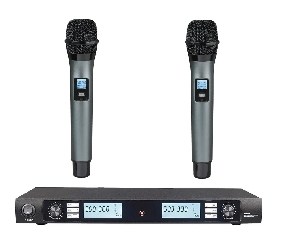 BRAND NEW 200 CHANNELS PRO UHF DUAL WIRELESS MICROPHONE_ KU2900 WIRELESS - Image 1 of 3