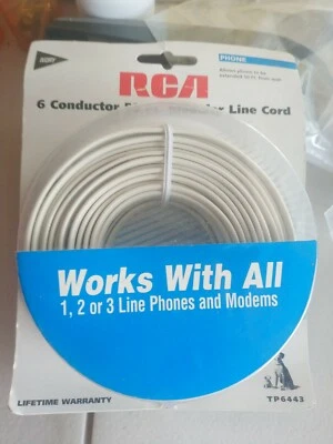 RCA 6 Conductor 50 ft Modular Line Cord NIB - Image 1 of 2