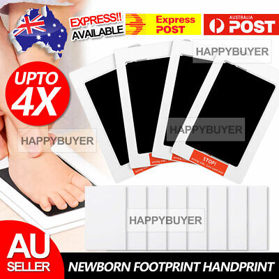Baby Handprint Footprint Paw Print Keepsake Wood Photo Frame Kit For Newborn Pet • 9.95$