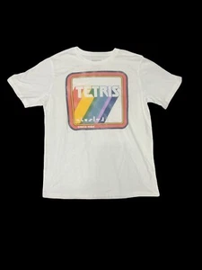 TETRIS RETRO WHITE SHIRT BOYS SIZE L 10-12 - Picture 1 of 2