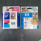 2 Genuine Hp 57 Tri-Color Ink Print Cartridges C6657an Exp 2004 & 2007 Sealed