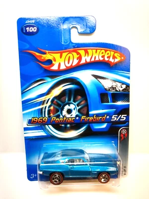 2006 Hot Wheels #100 Red Line 5/5 1969 PONTIAC FIREBIRD Azul com Linha Vermelha 5 Raios - Imagem 1 de 4
