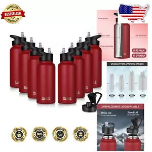 32 oz Sport Water Bottle - Vacuum Insulated Stainless Steel with Leak-Proof Lids - Picture 1 of 8