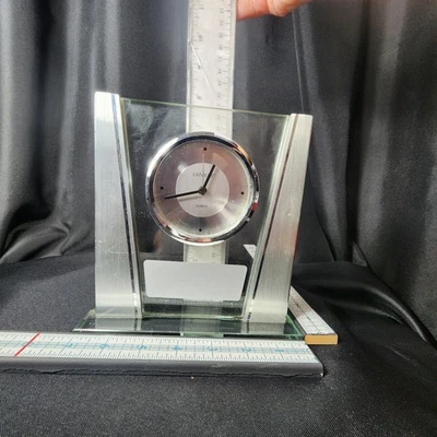 Danbury Things Remembered Fancy Modern Desk Clock Quartz Glass - Not Engraved! - Image 1 of 4