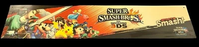 Nintendo 3DS Promo Store Display Sign Super Smash Bros 36" x 7" - Image 1 of 4