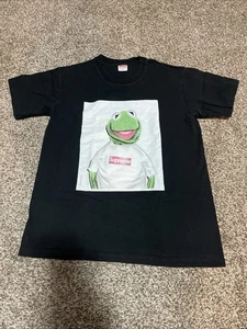 Rare Supreme Kermit The Frog Black T-Shirt Size Large Condition 08 - Picture 1 of 8