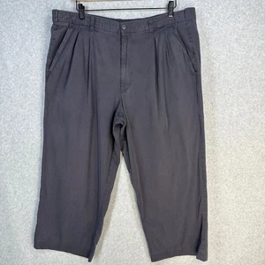 TravelSmith Men's Pants Gray Pleated Silk Cotton Blend Slacks Size 40 Defect - Picture 1 of 9