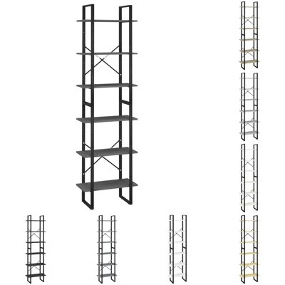 Book Cabinet Bookshelf Storage Rack Bookcase with Metal Frame Wood vidaXL - image 1 of 4