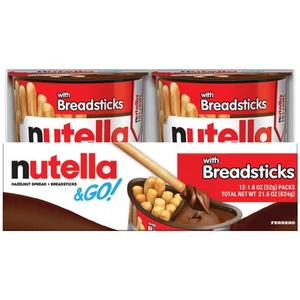 Nutella & GO! Snack Cups 12-Pack Hazelnut Spread with Breadsticks 1.8oz Each - Picture 1 of 7