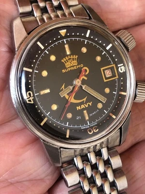 Diver Suprcompressore " Ducal Supremo Navy " - anni 60 - 36,00 mm - Raro - Immagine 1 di 4