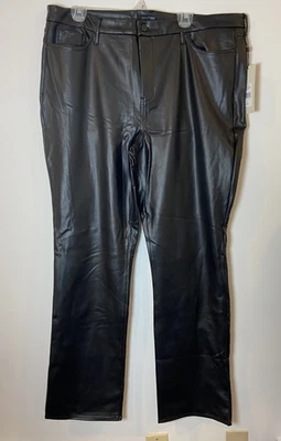 NWT Sculpt Her NYJD Pants Marilyn Straight Faux Leather Black Size 16W New - Image 1 of 4