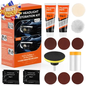 Headlight Restoration Kit Polish Cleaner Tool Sanding Discs for Electric Drill - Picture 1 of 8