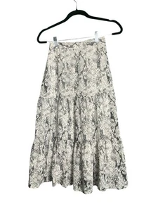 Japna Snakeskin Tiered Skirt Women Size Small Fully Lined Flowy Animal Print - Picture 1 of 7