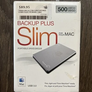 Seagate Backup Plus Slim Portable Drive for MAC 500 GB - New in Box - Picture 1 of 2