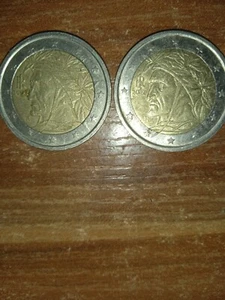 2 Euro Münze Dante Alighieri 2002 Italien Italia Italy Coin Besondere Prägung - Zdjęcie 1 z 2