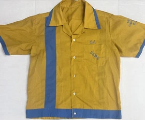 Vintage Military Embroidered USMC Marines NSGA TAIWAN Bowling Shirt 1973 - Picture 1 of 6