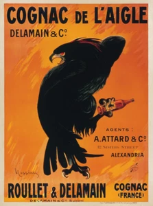 Póster vintage de bar de vinos con impresión artística de Cognac de L'Aigle Leonetto Cappiello 34x46 - Imagen 1 de 1