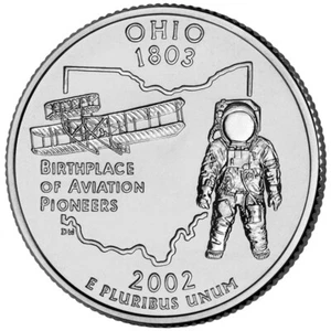 2002 P Ohio State Quarter.  Uncirculated From US Mint roll. - Picture 1 of 3