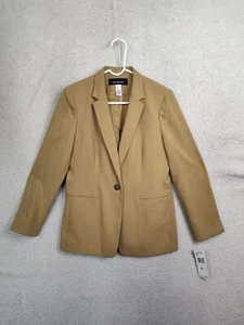 Jones New York Women Jacket 8P Brown 100% Polyester Single Breasted Blazer Fit - Picture 1 of 19