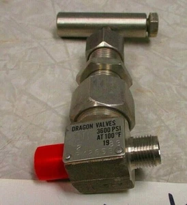 Needle Valve | DRAGON VALVE | 3/8" Stainless Steel *Missing Compression Nuts* - Picture 1 of 8
