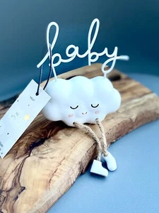 NEXT - NEW BABY Nursery Cloud Baby ornament Shelf Dangler CHRISTENING GIFT Decor - Picture 1 of 8