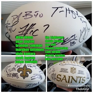 New Orleans Saints Signed Football by Kamara, Ingram, Brees, Lattimore & more - Picture 1 of 8