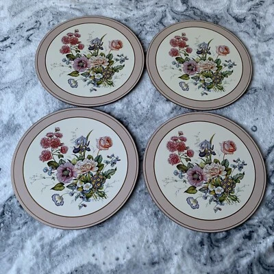 4 Vintage Pimpernel Floral Bouquet Round Circular Placemats Table Mats Unboxed - Image 1 of 4