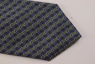 Altea Neck Tie NWT Blue and Green Checkered Silk Blend - Image 1 of 4
