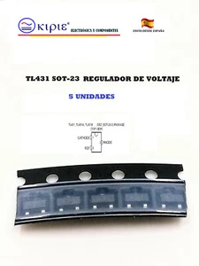 5 UNIDADES TL431 REGULADOR REFERENCIA PROGRAMABLE,CAPSULA SOT-23 - Imagen 1 de 1