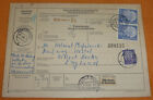 Heuss 2 DM waag. Paar Paketkarte 1958 Sallahn Lüchow über Niederlande England RR