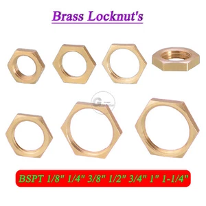 BSPT Slim Kontermuttern für pneumatische/hydraulische Fittinge und Rohr Messing 1/8" - 11/4" - Bild 1 von 15
