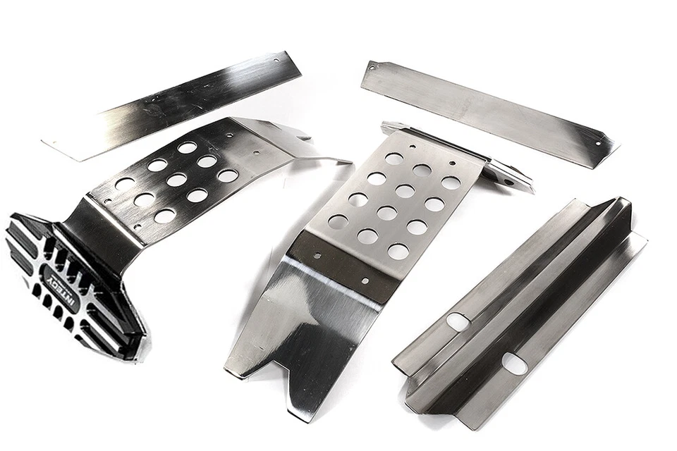 Stainless Steel (Req. Polishing) Skid Plate Set for Traxxas X-Maxx 4X4 7744 7745 - Image 1 of 1