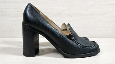Vintage MIU MIU Made in Italy Women's Black Leather Pumps High Heels, Size 39 - Image 1 of 4